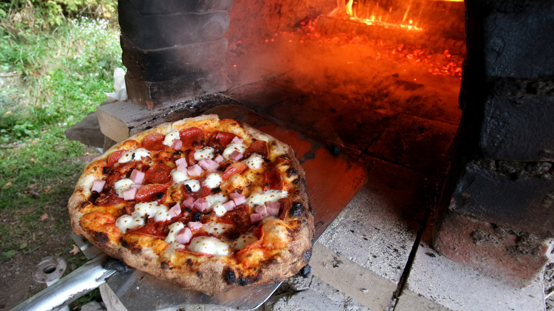 "The Oinker" coming out of the oven.